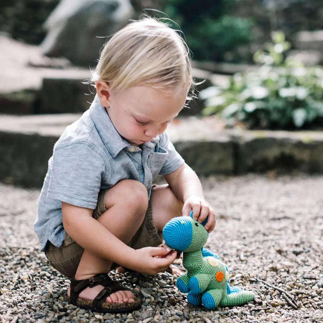 Plush Stegosaurus Dinosaur Rattle  - Doodlebug's Children's Boutique