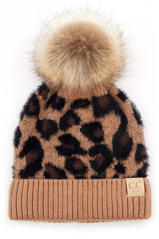 Leopard Pom Beanie - Doodlebug's Children's Boutique