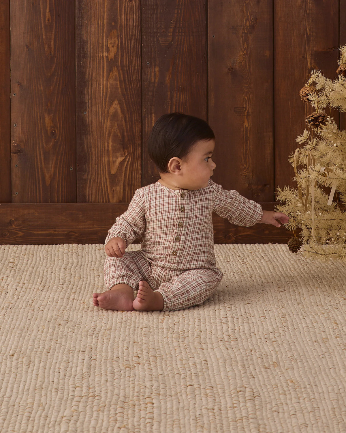 Woven Jumpsuit in Christmas Plaid - Doodlebug's Children's Boutique