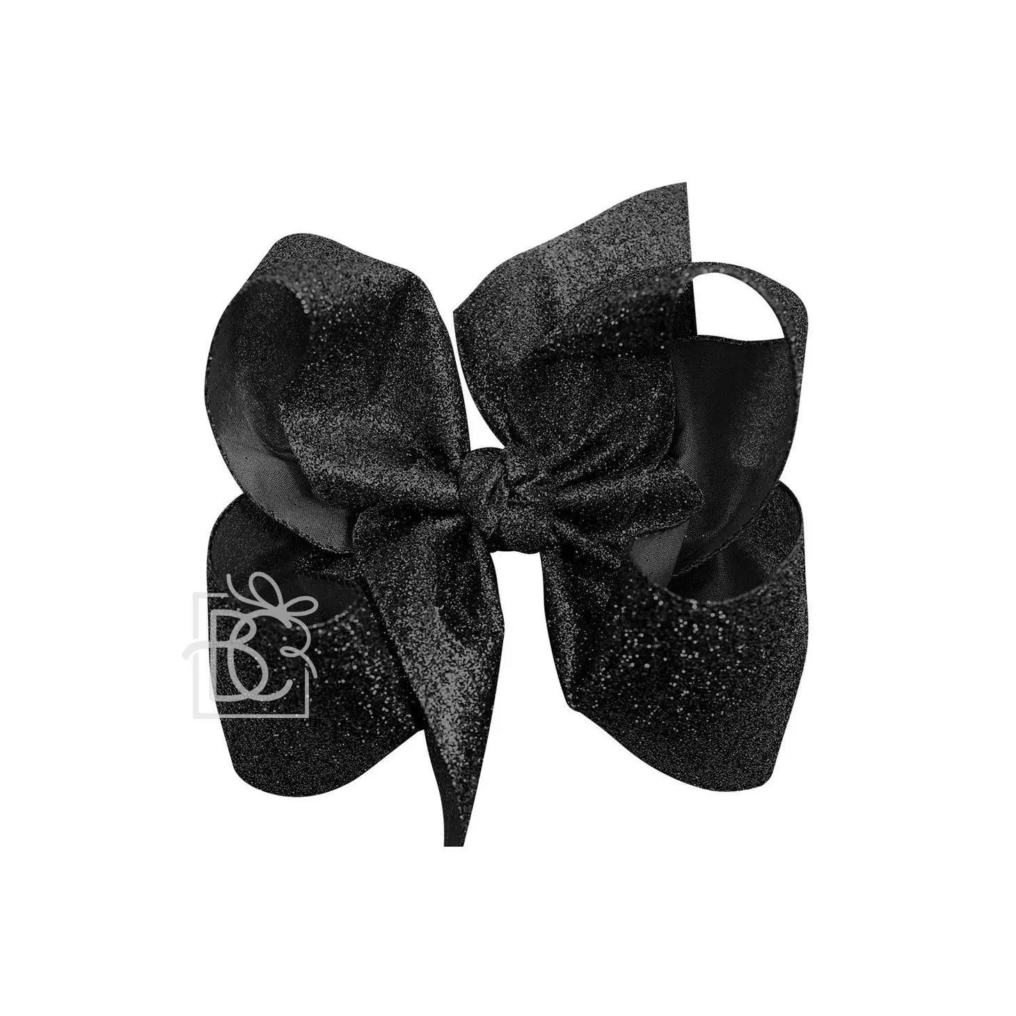 Jumbo Glitter Bow in Black  - Doodlebug's Children's Boutique