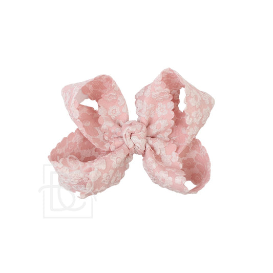 Large Scalloped Lace Bow in Sweet Nectar - Doodlebug's Children's Boutique
