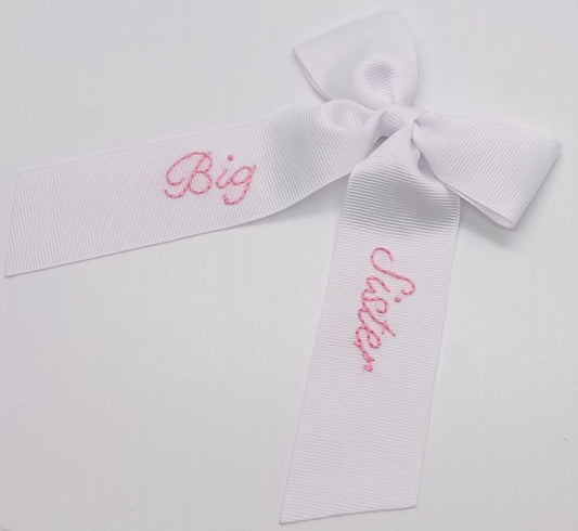 Big Sister Bow with Tails  - Doodlebug's Children's Boutique