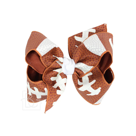 Jumbo Layered Football Bow  - Doodlebug's Children's Boutique