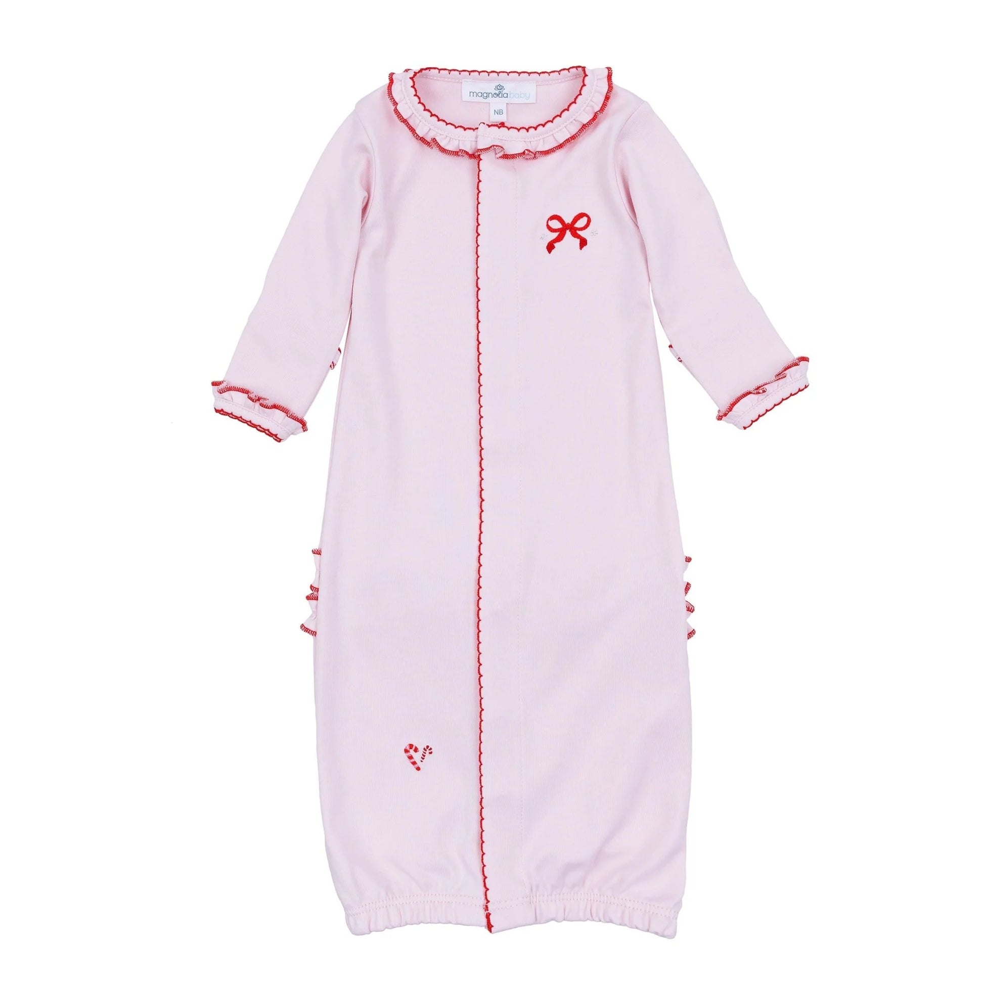 Candy Cane Lane Embroidery Ruffle Converter Gown - Doodlebug's Children's Boutique