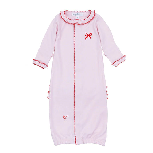 Candy Cane Lane Embroidery Ruffle Converter Gown - Doodlebug's Children's Boutique