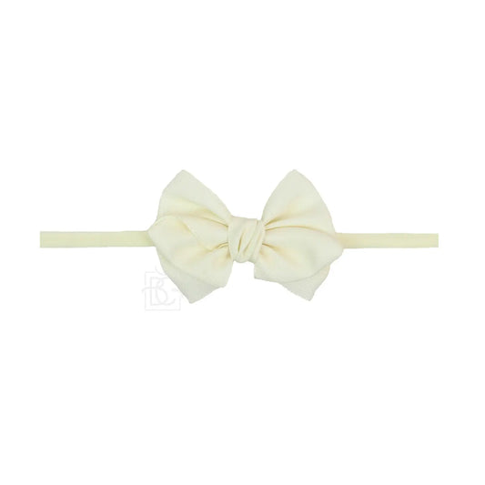 Euro Bow Headband in Antique White  - Doodlebug's Children's Boutique