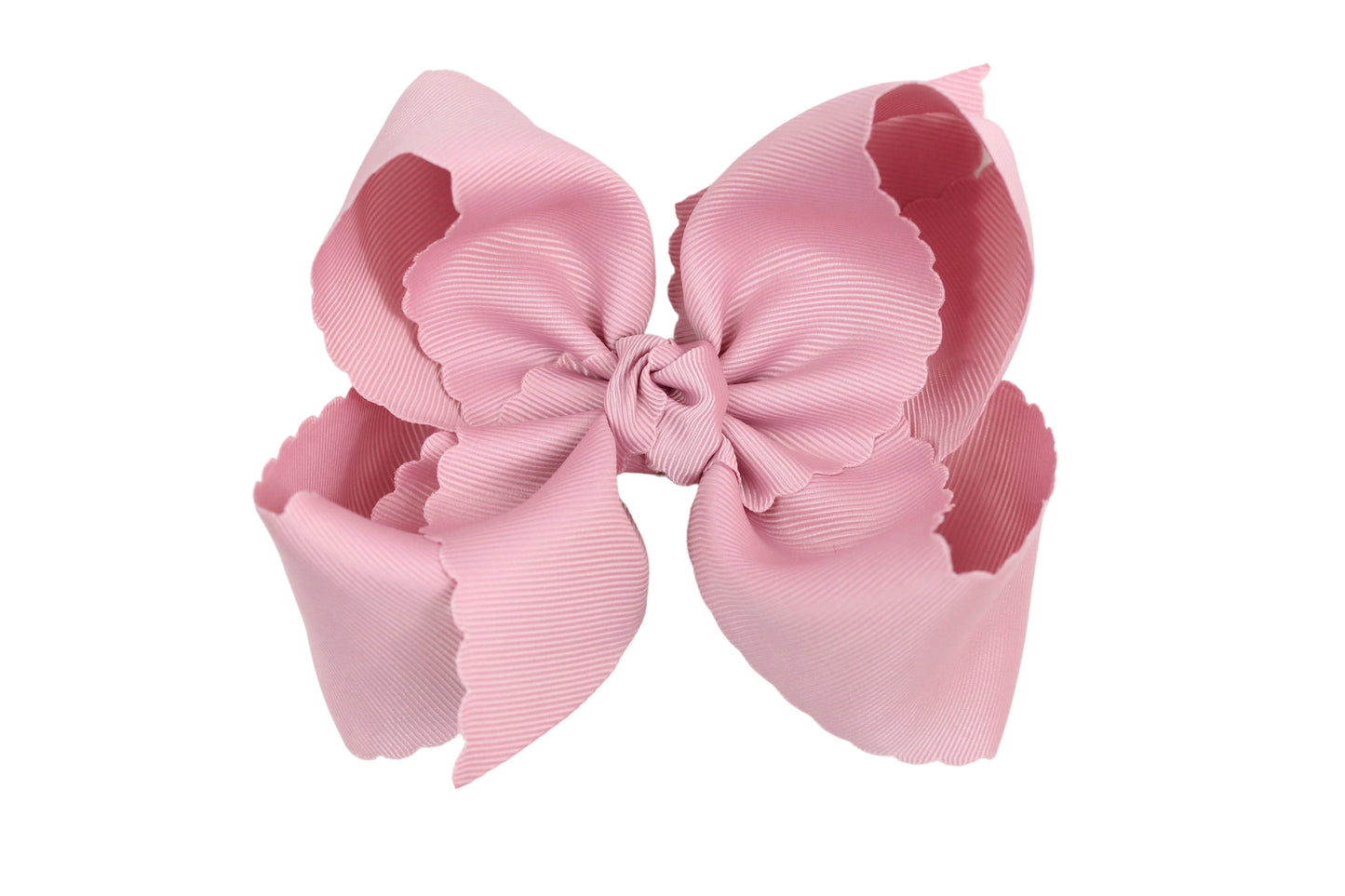 XL Scalloped Edge Bow in Mauve  - Doodlebug's Children's Boutique