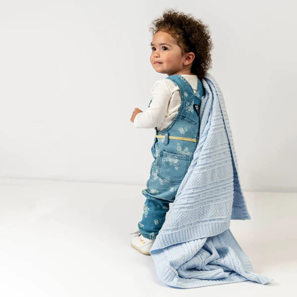 Blue Chenille Blanket  - Doodlebug's Children's Boutique