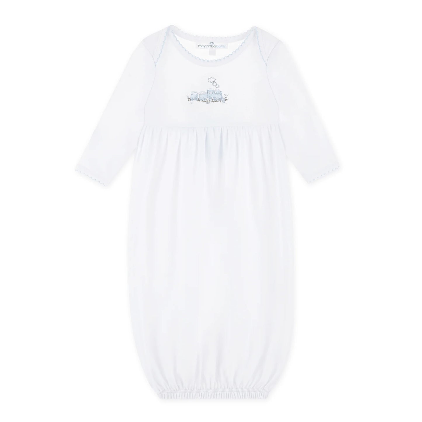Choo Choo Train Gathered Gown - Doodlebug's Children's Boutique