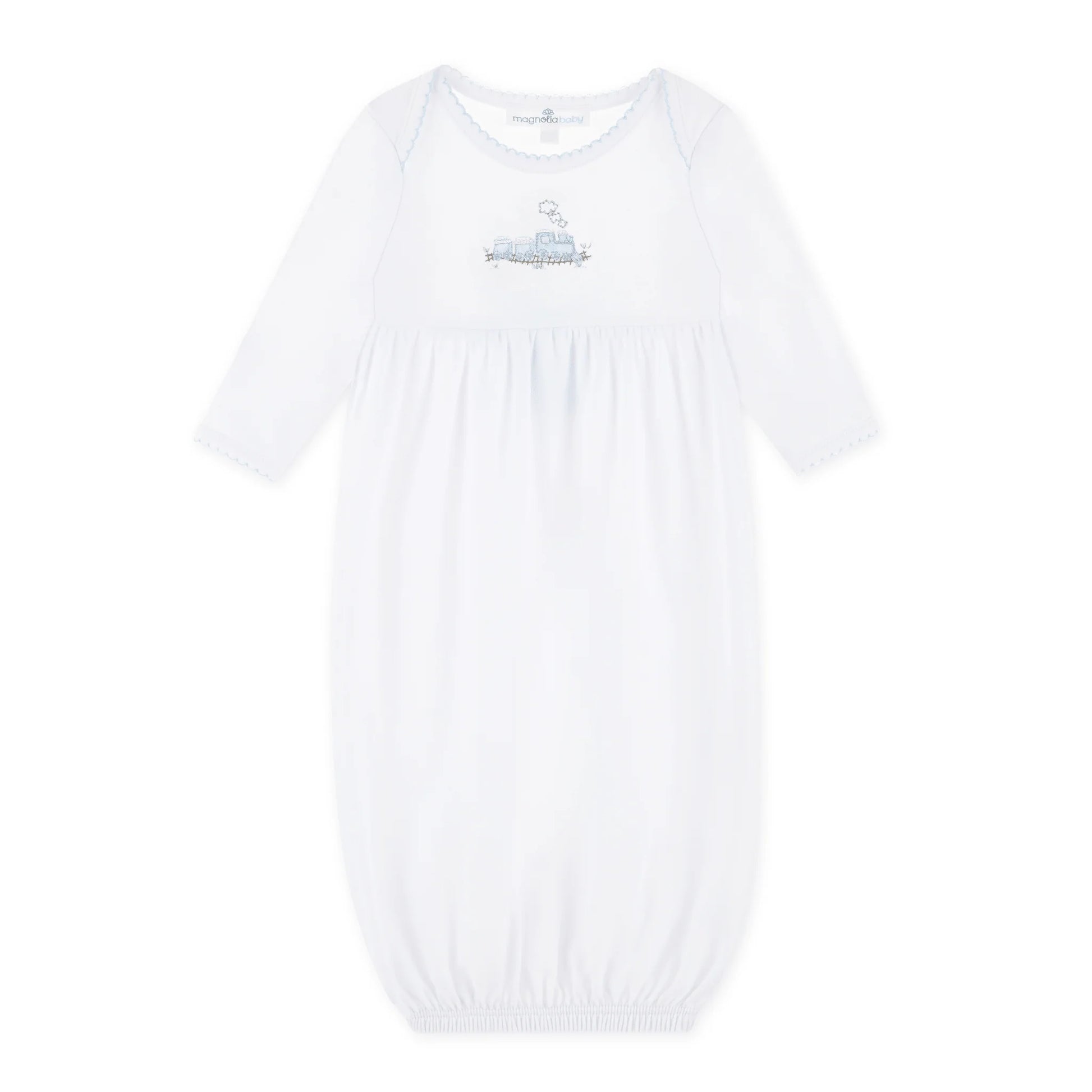 Choo Choo Train Gathered Gown - Doodlebug's Children's Boutique