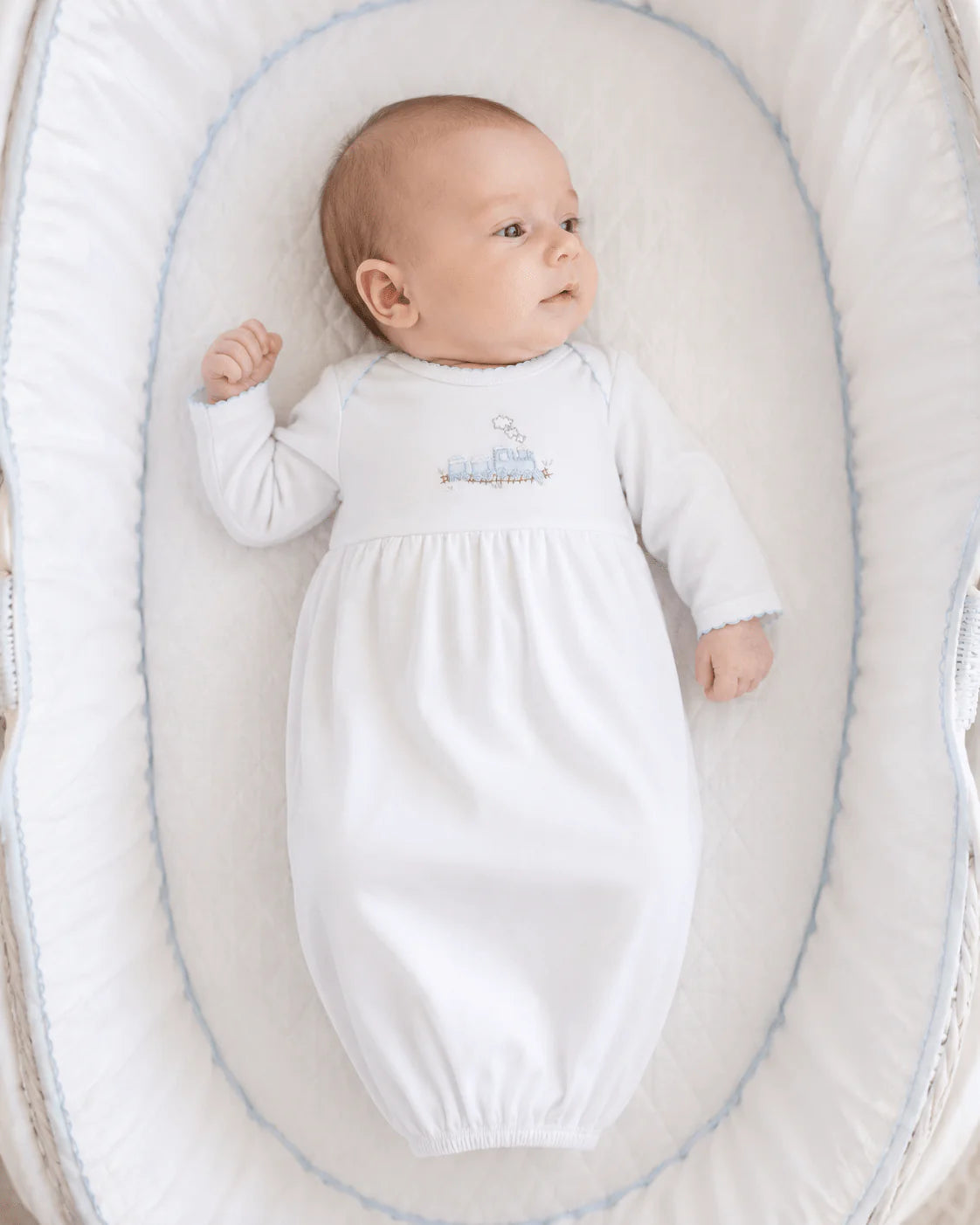 Choo Choo Train Gathered Gown - Doodlebug's Children's Boutique