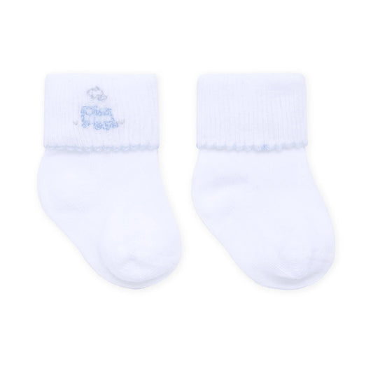 Choo Choo Train Hand Embroidered Socks - Doodlebug's Children's Boutique