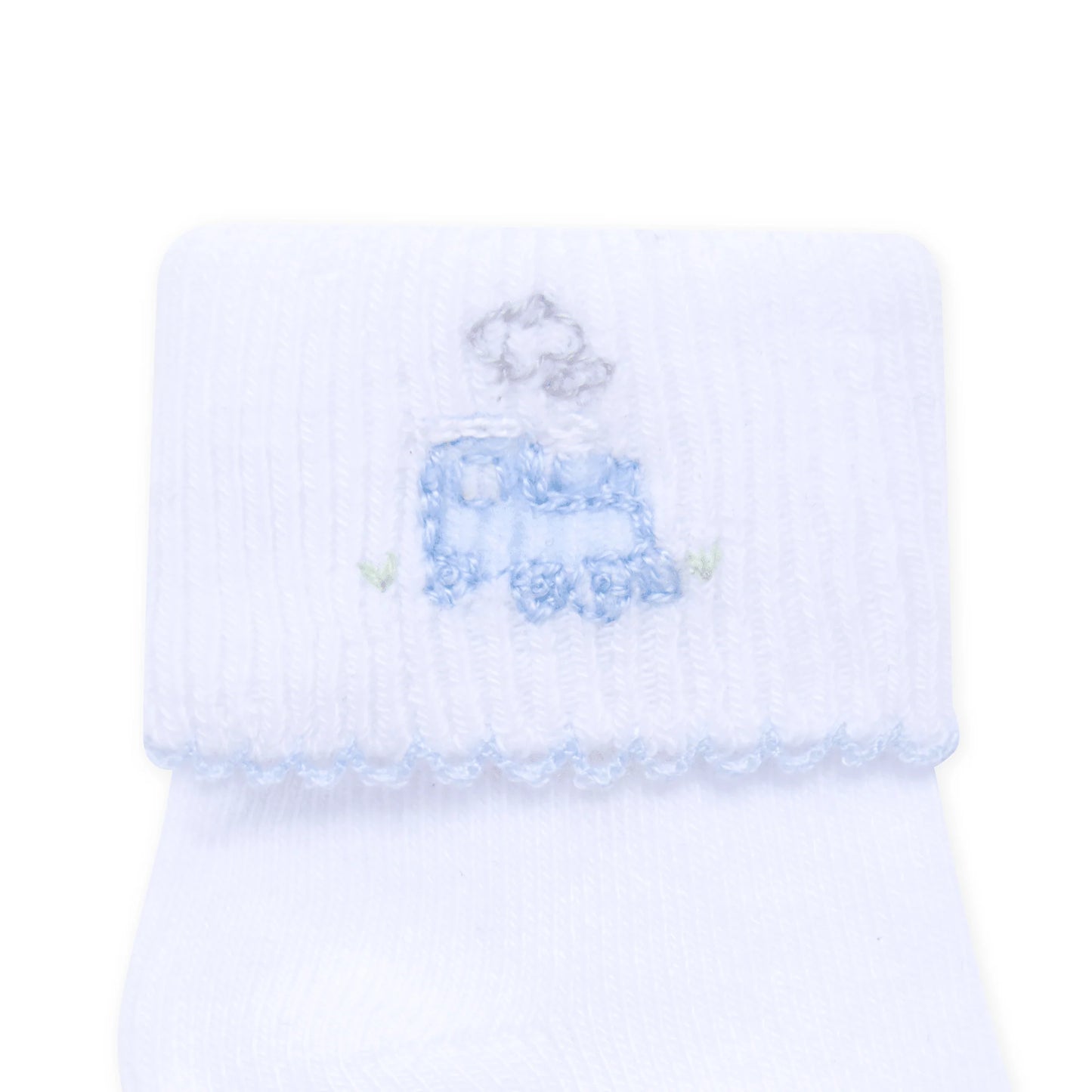 Choo Choo Train Hand Embroidered Socks - Doodlebug's Children's Boutique