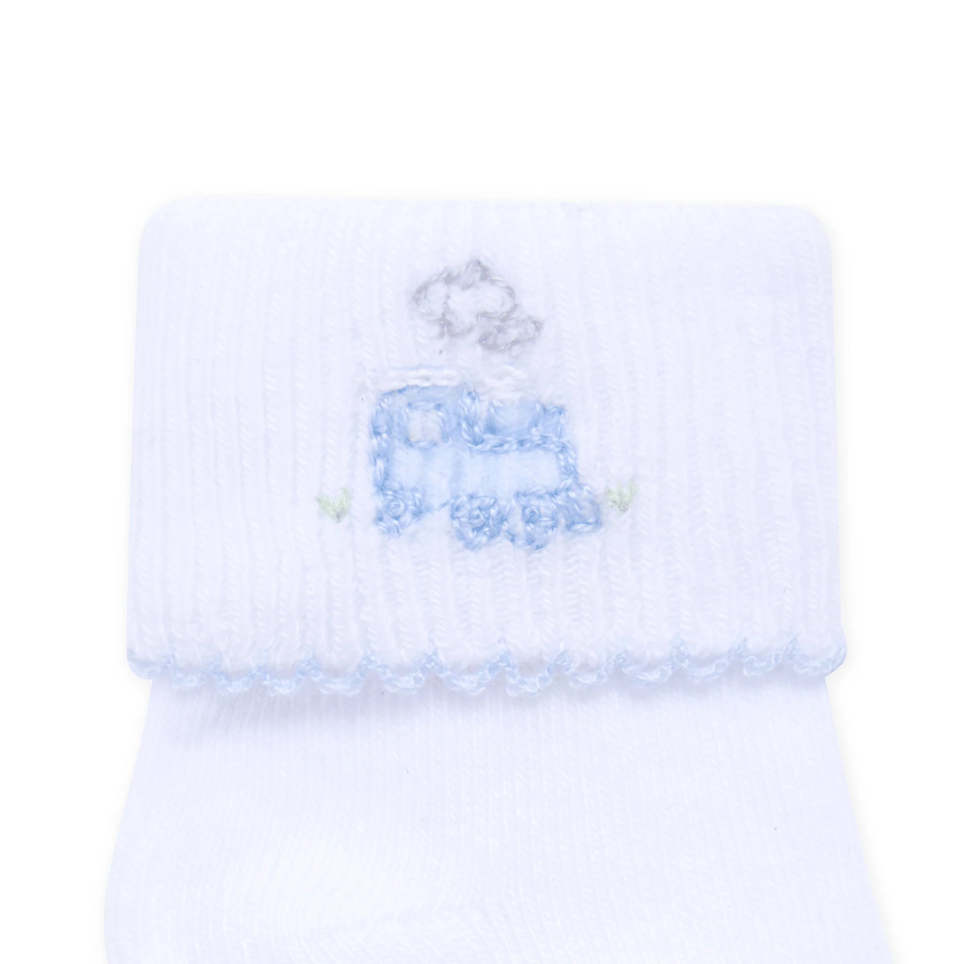 Choo Choo Train Hand Embroidered Socks - Doodlebug's Children's Boutique