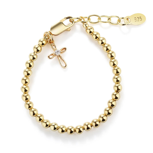 Lenox Gold Plated Cross Bracelet  - Doodlebug's Children's Boutique