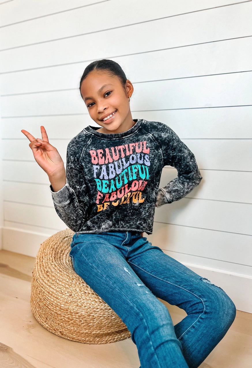 Beautiful Fabulous Crop Sweatshirt  - Doodlebug's Children's Boutique