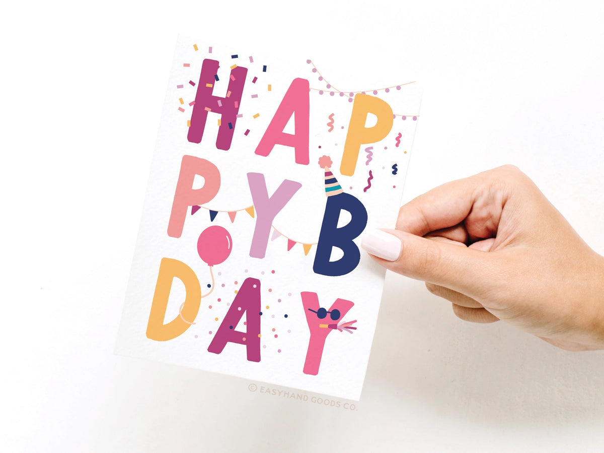 Happy B-Day Party Decorations Greeting Card