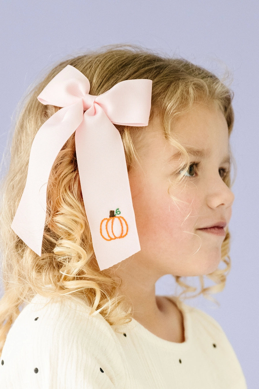 Pink Pumpkin Bow with Tails  - Doodlebug's Children's Boutique