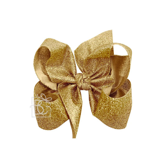 Jumbo Glitter Bow in Gold  - Doodlebug's Children's Boutique