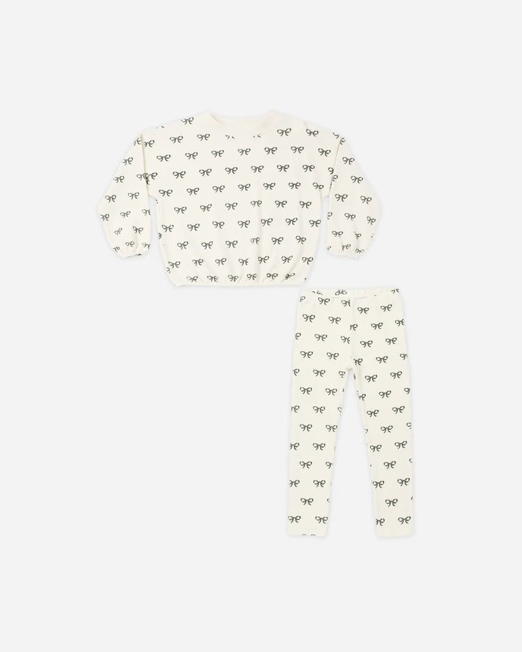 Spongey Knit Set in Evergreen Bows