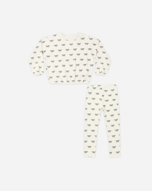 Spongey Knit Set in Evergreen Bows