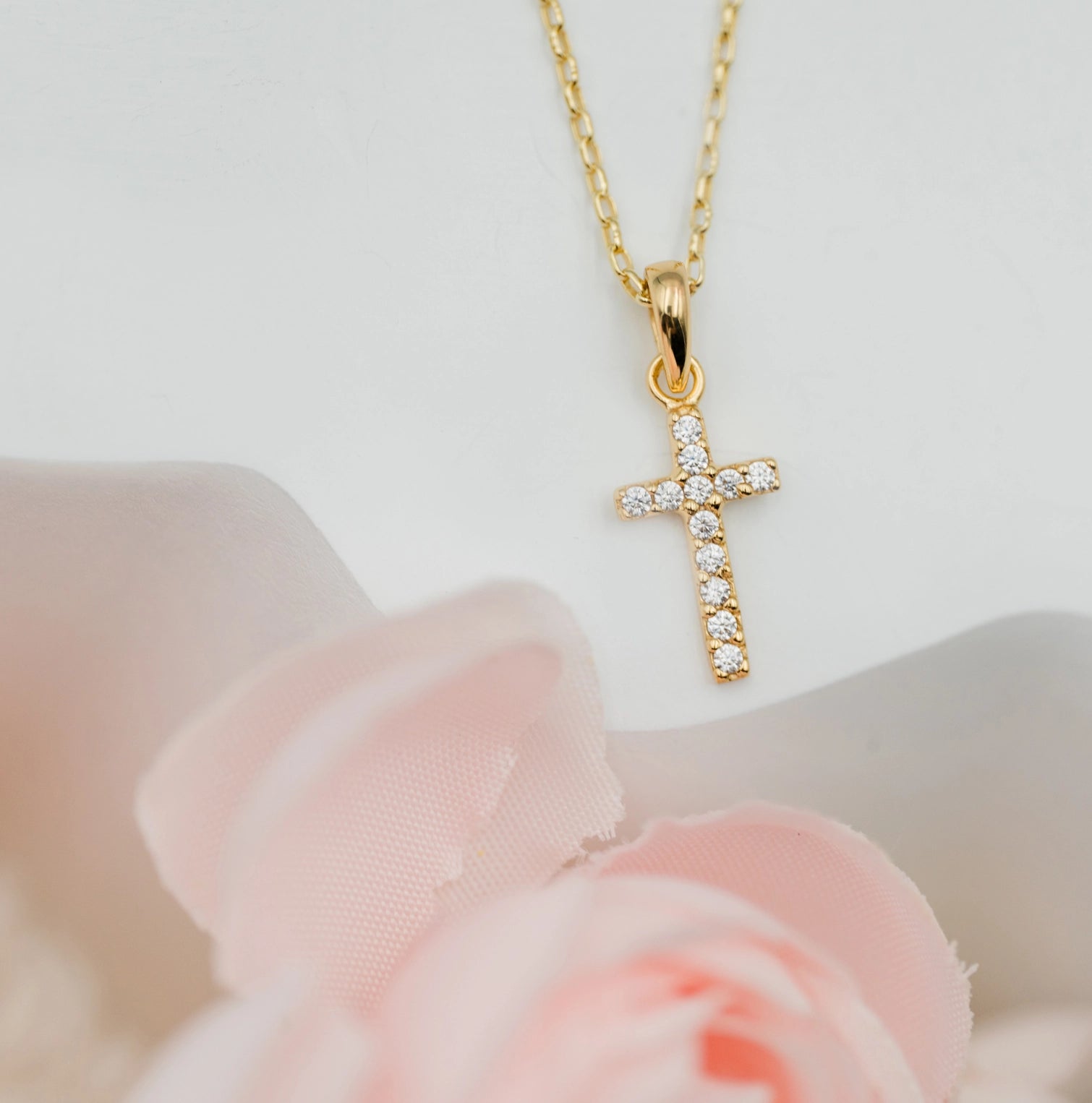 14K Gold-Plated Cross Necklace - Doodlebug's Children's Boutique