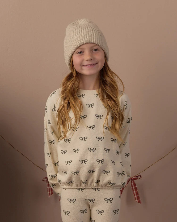 Spongey Knit Set in Evergreen Bows