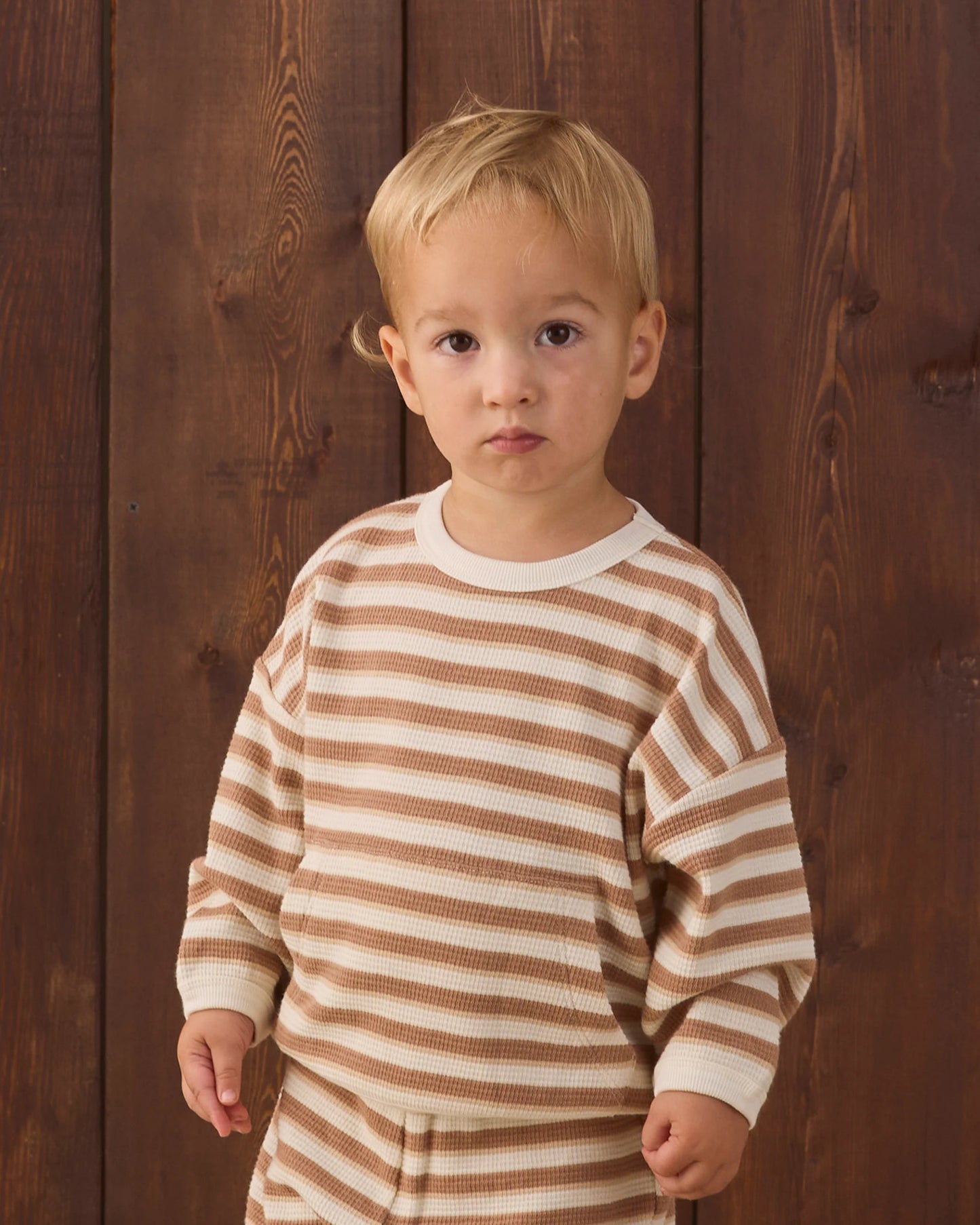 Waffle Slouch Set in Spice Stripe - Doodlebug's Children's Boutique