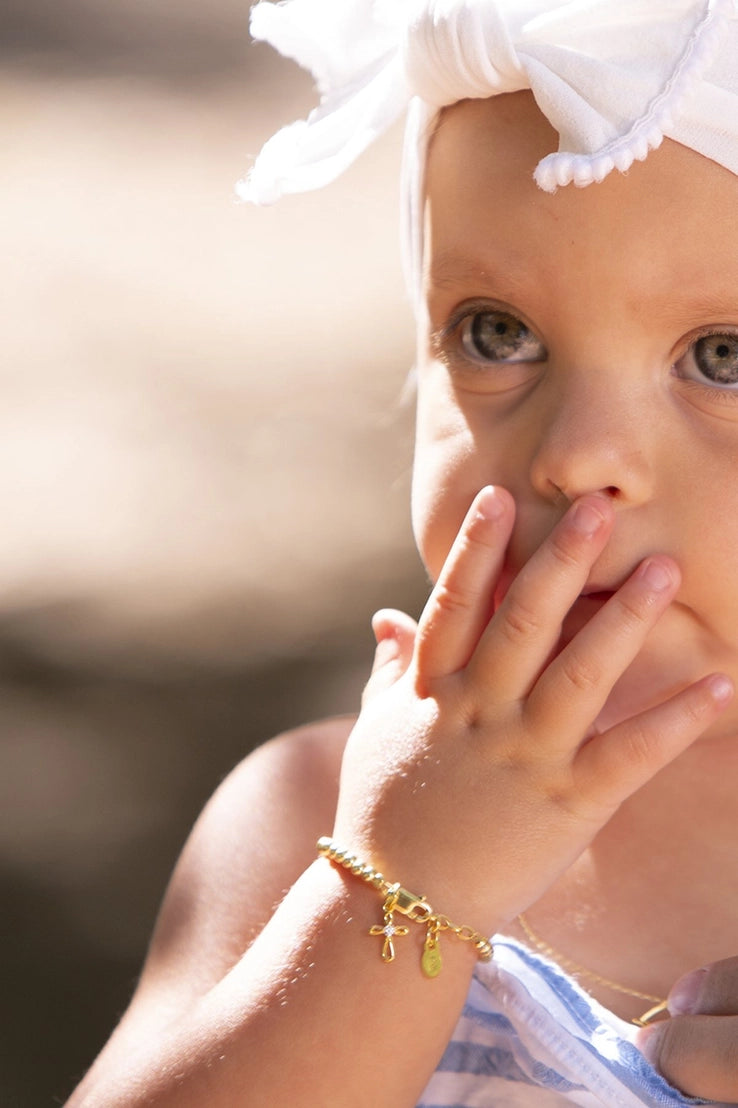 Lenox Gold Plated Cross Bracelet  - Doodlebug's Children's Boutique