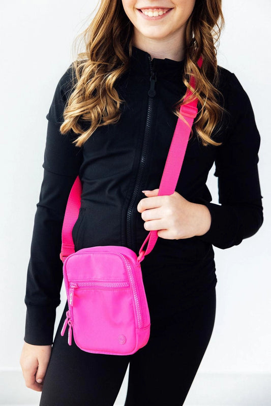 Neon Pink Crossbody Bag - Doodlebug's Children's Boutique