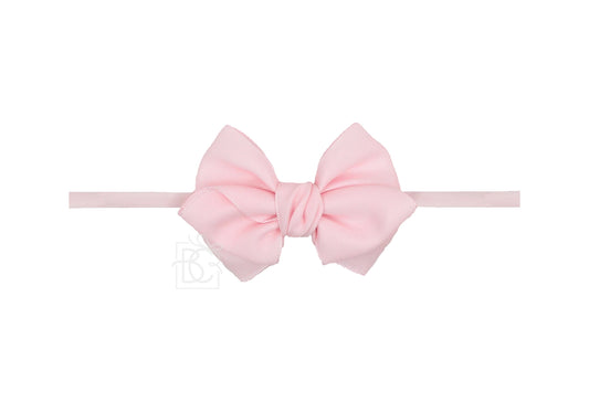 Euro Bow Headband in Powder Pink  - Doodlebug's Children's Boutique