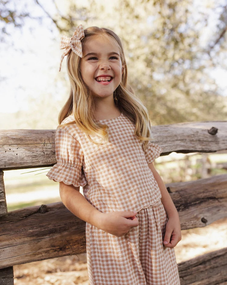Francie Blouse in Fawn Gingham