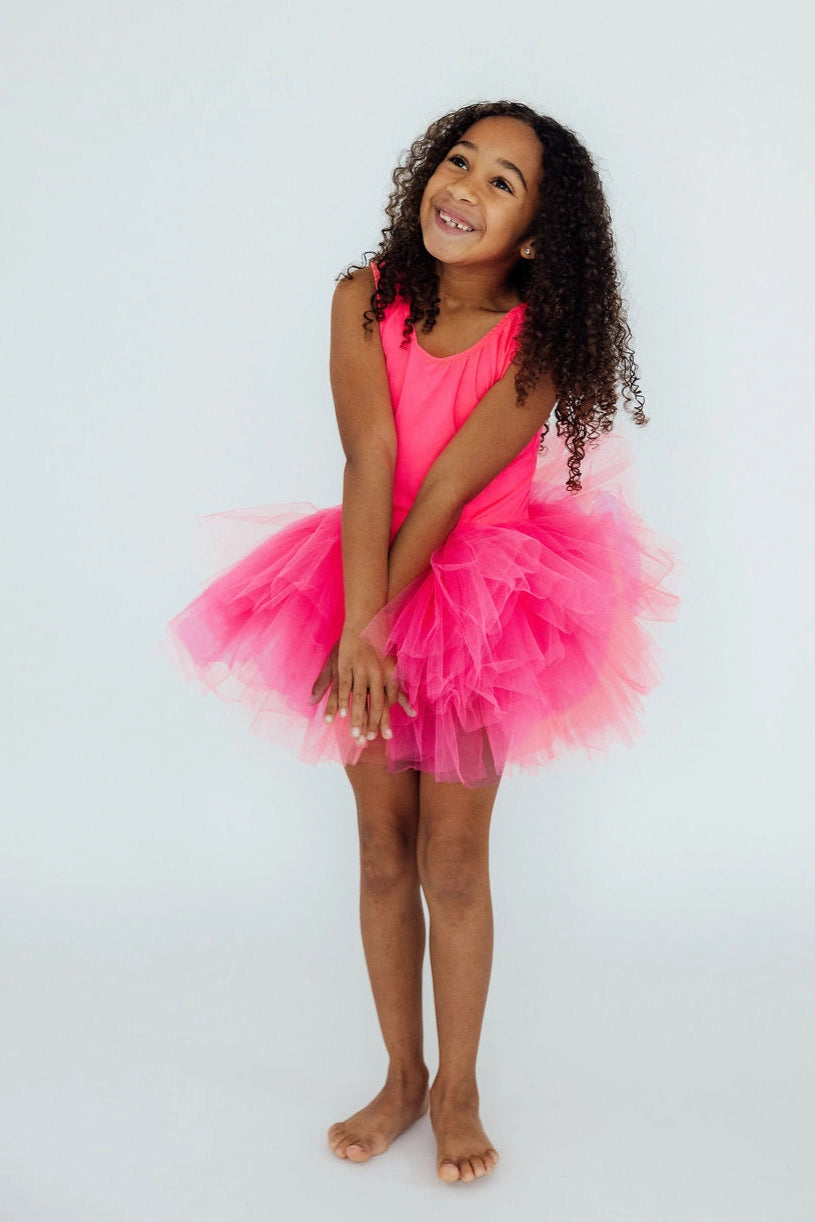 Neon Pink Tutu Leotard - Doodlebug's Children's Boutique