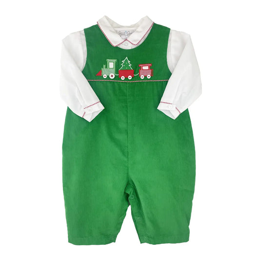 Holiday Train Applique Longall Set - Doodlebug's Children's Boutique