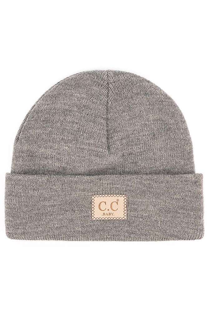 Light Melange Grey Classic Ribbed Kids Beanie Baby - Doodlebug's Children's Boutique