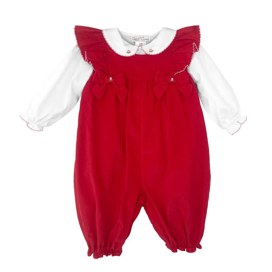 Holiday Ruffle Overall Set - Doodlebug's Children's Boutique