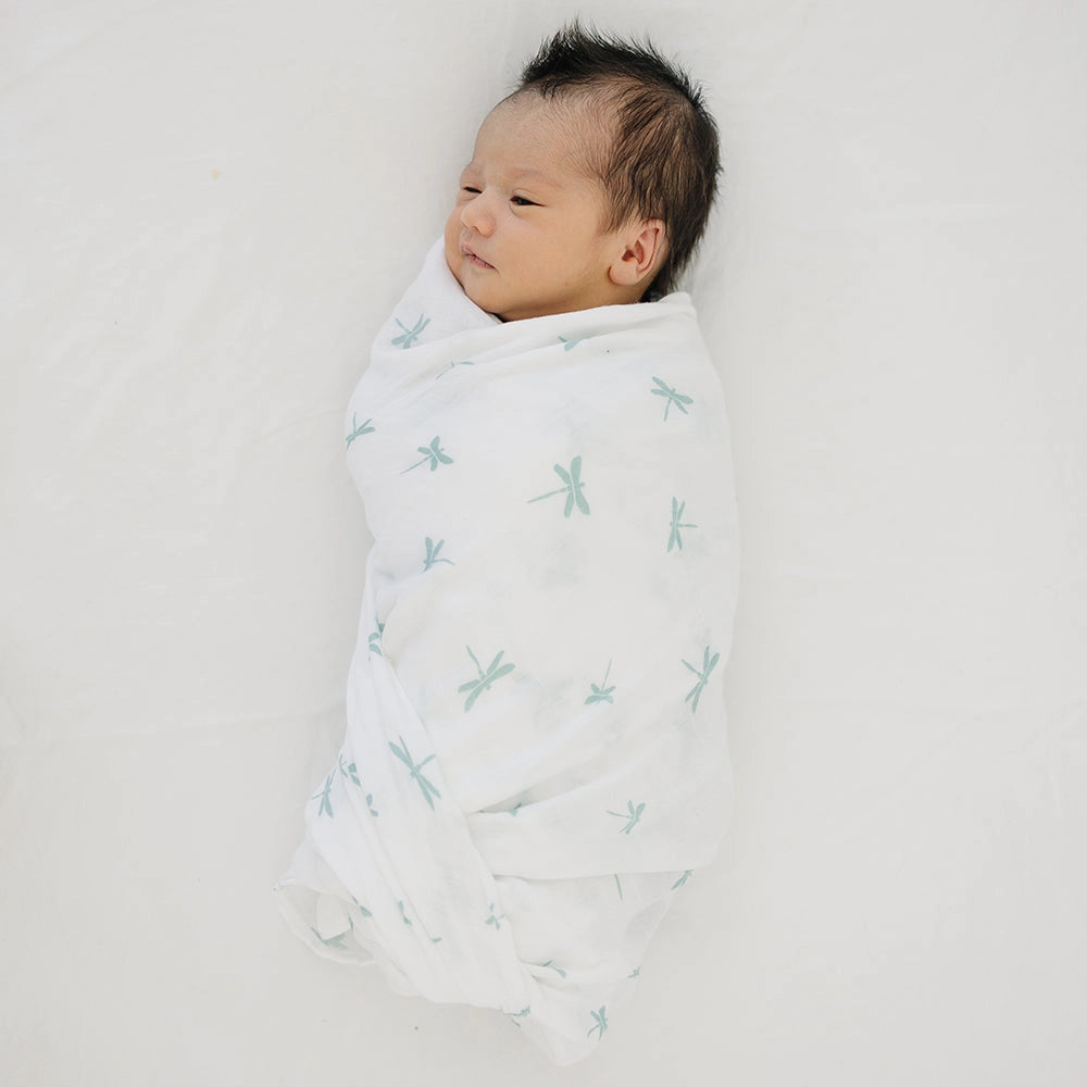 Dragonfly Oh-So-Soft Muslin Single Swaddle Blanket  - Doodlebug's Children's Boutique