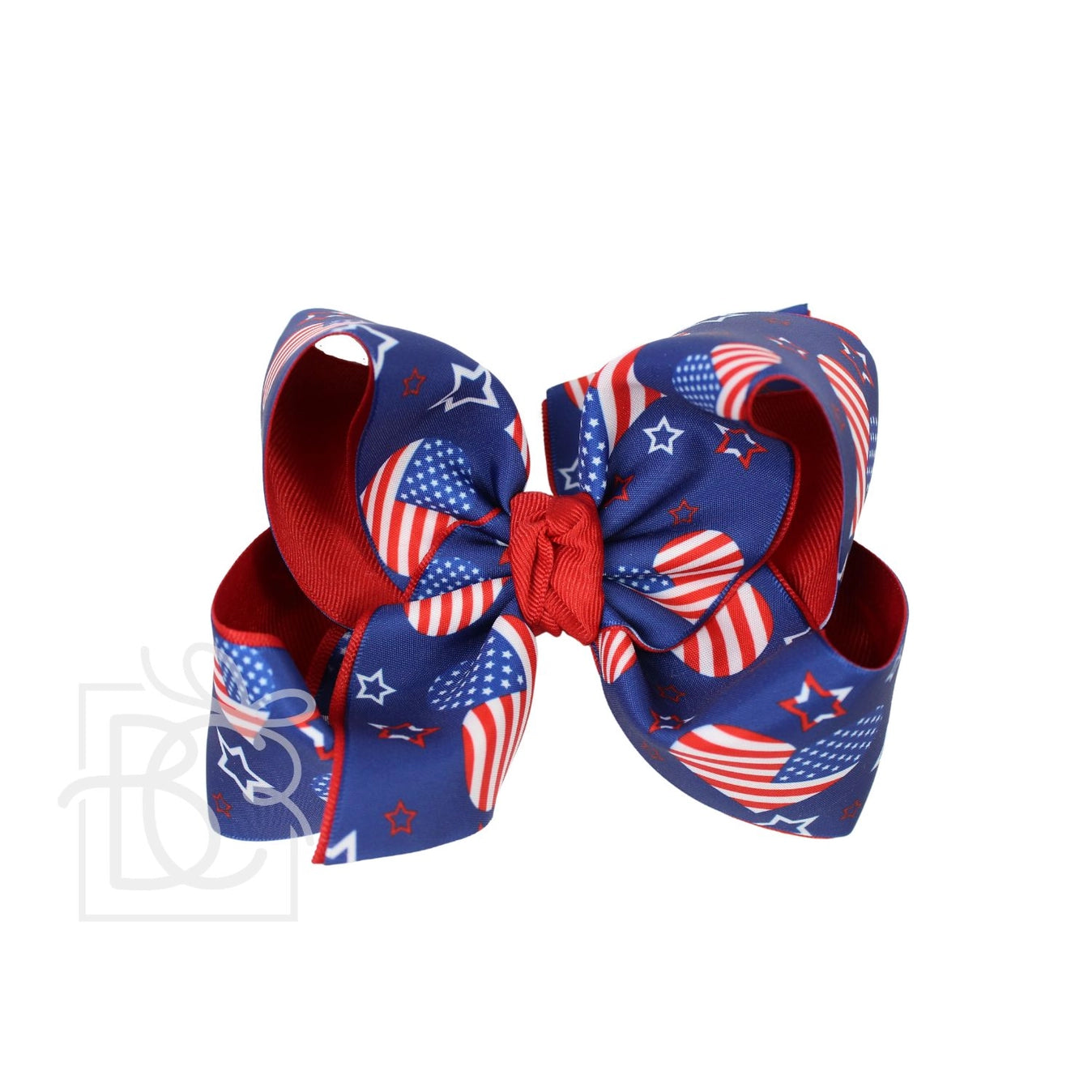 Huge Layered Patriotic Heart Bow  - Doodlebug's Children's Boutique