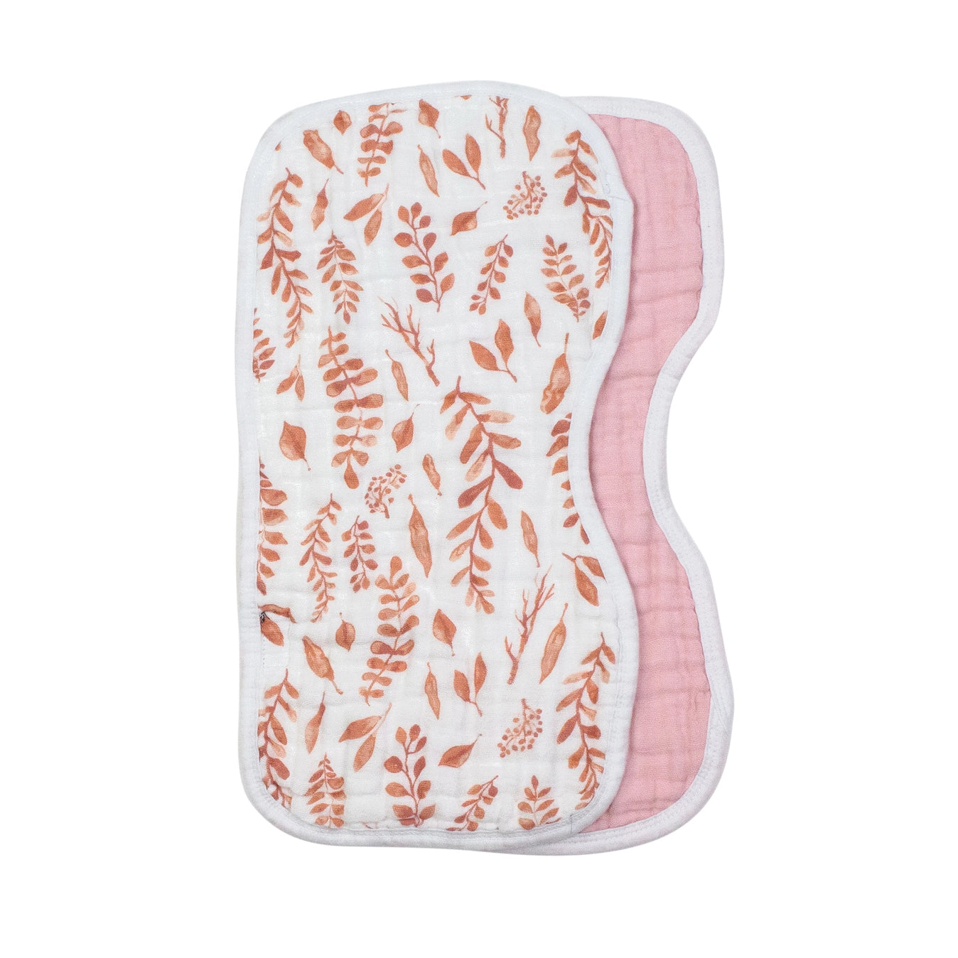 Pink Leaves + Cotton Candy Classic Muslin Burp Cloth Set  - Doodlebug's Children's Boutique