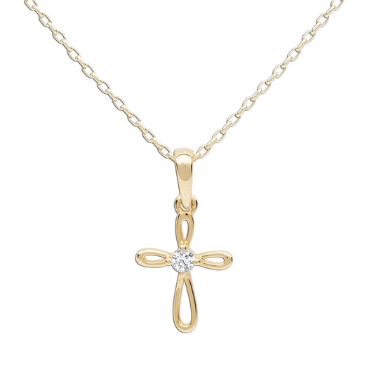 14K Gold Plated Children's Infinity Cross Necklace  - Doodlebug's Children's Boutique