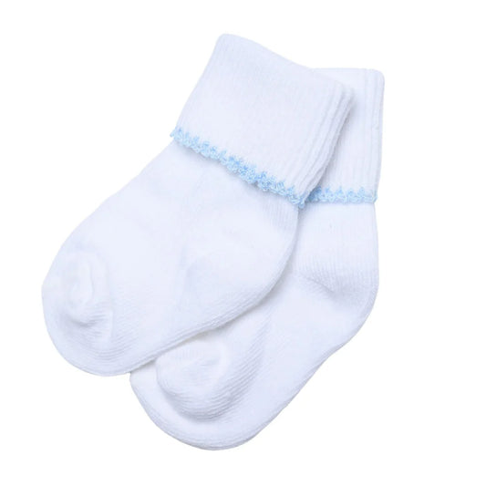 Blue Trim Essentials Socks - Doodlebug's Children's Boutique