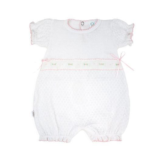 Knit Ruffle Hem Bubble with Swiss Embroidered Trim - Doodlebug's Children's Boutique