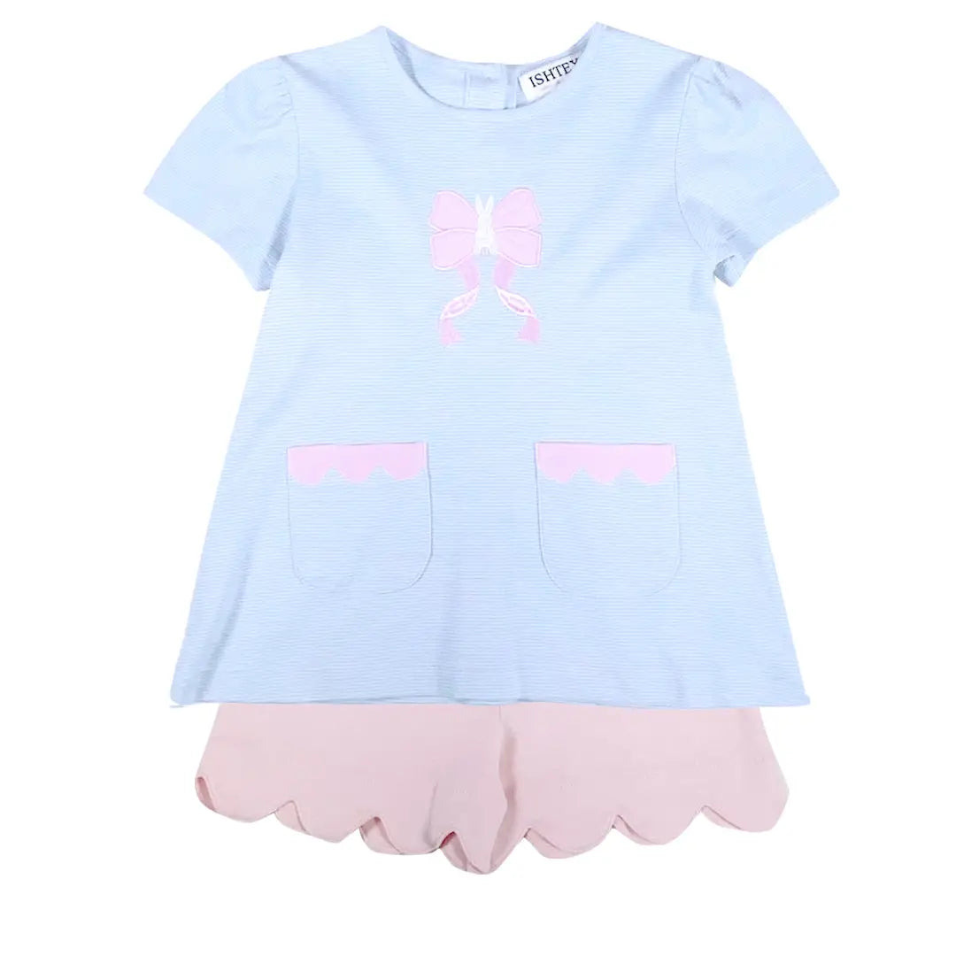 Bunny Scalloped Shorts Set - Doodlebug's Children's Boutique