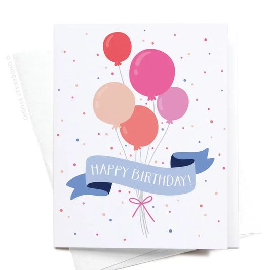 Party Balloons Birthday Greeting Card  - Doodlebug's Children's Boutique