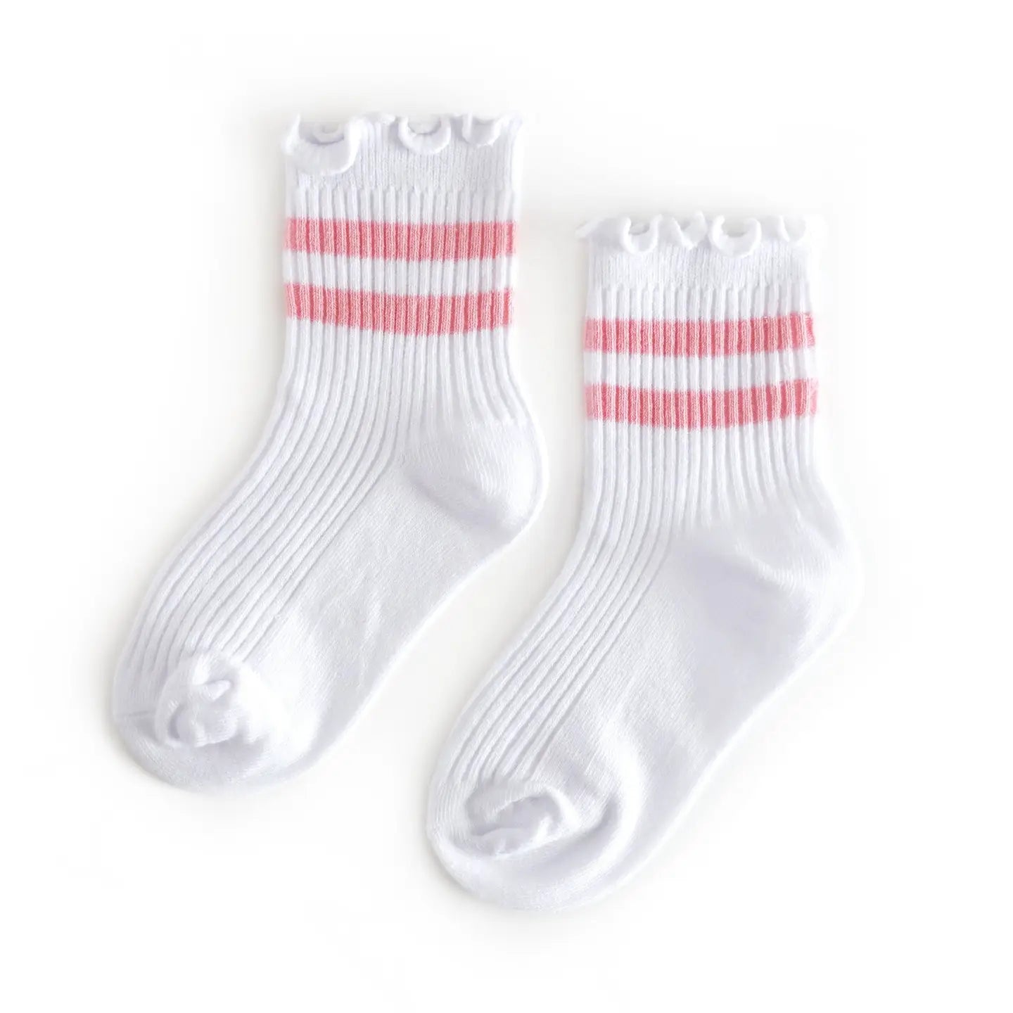 Ribbed Lettuce Trim Midi Socks in Blossom Stripe - Doodlebug's Children's Boutique