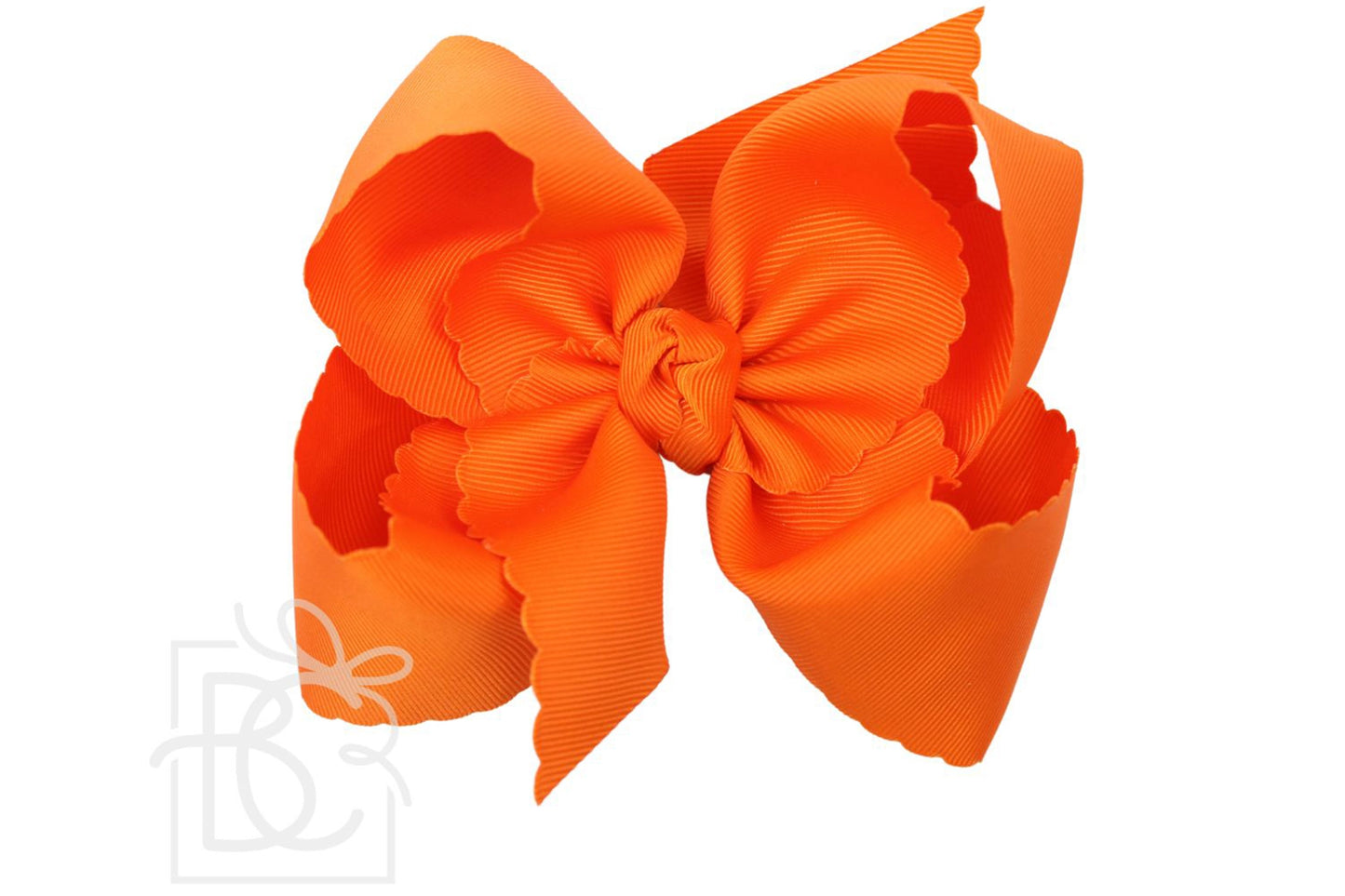 XL Scalloped Edge Bow in Orange  - Doodlebug's Children's Boutique