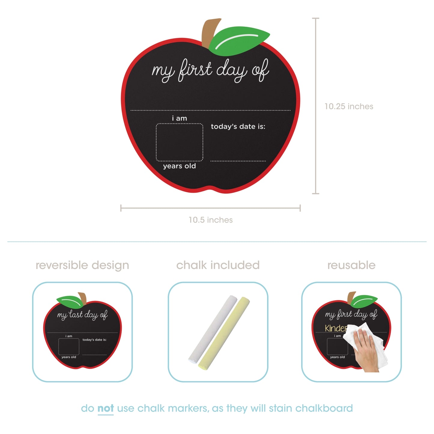 First Day and Last Day of School Apple Chalkboard - Doodlebug's Children's Boutique