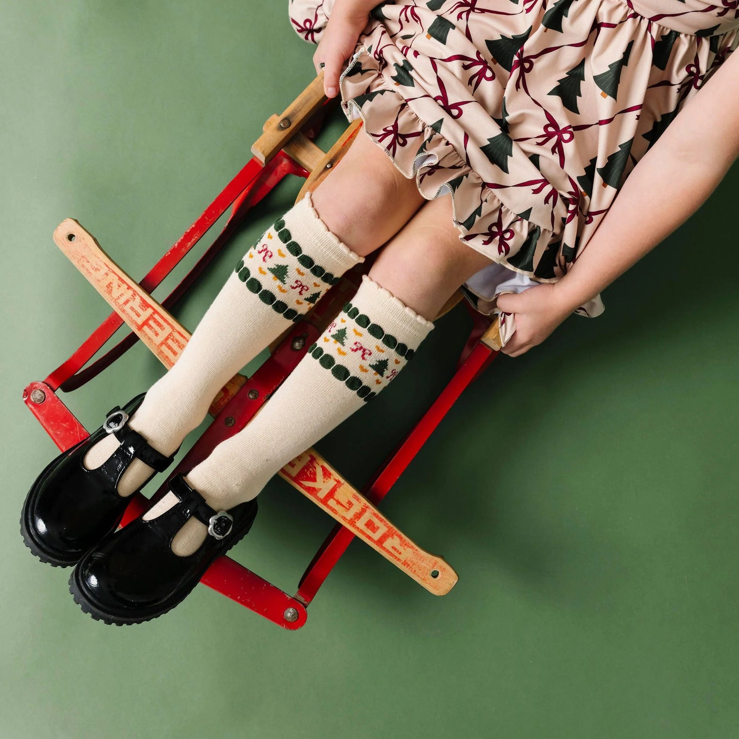 Christmas Tree Fair Isle Knee High Socks - Doodlebug's Children's Boutique