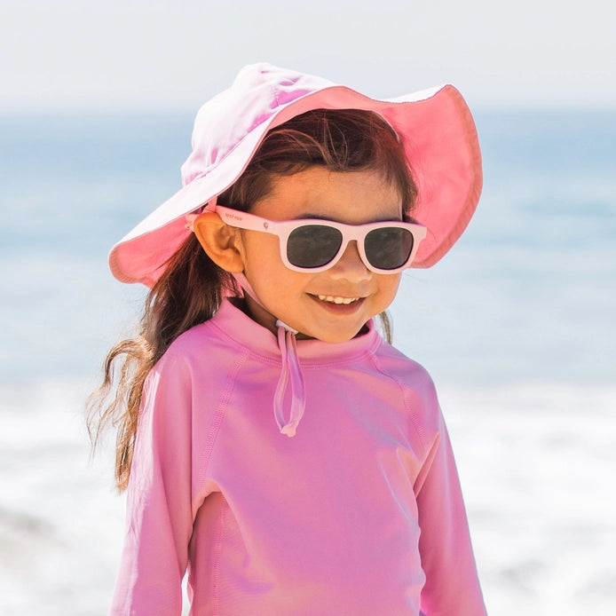 Sun Protection Brim Hat in Light Pink  - Doodlebug's Children's Boutique