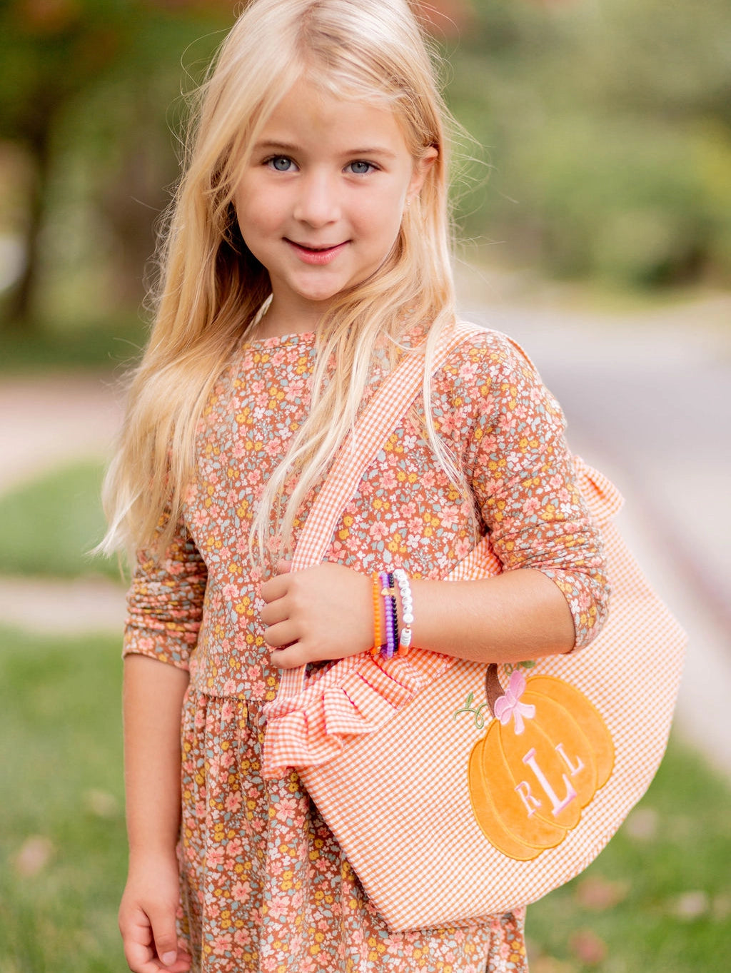 Ruffled Halloween Pumpkin Tote  - Doodlebug's Children's Boutique